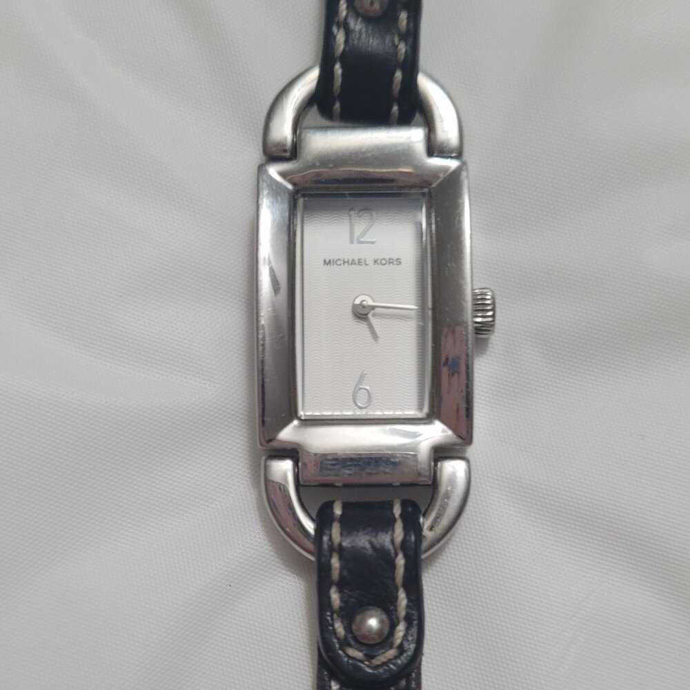 Silver Watch Michael Kors Black Band Ladies Vintage